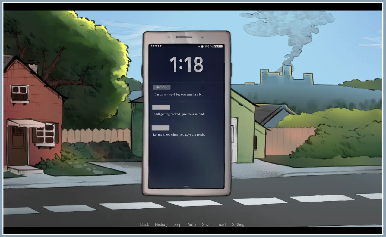 Afterlight Stays phone screen with messages on a street