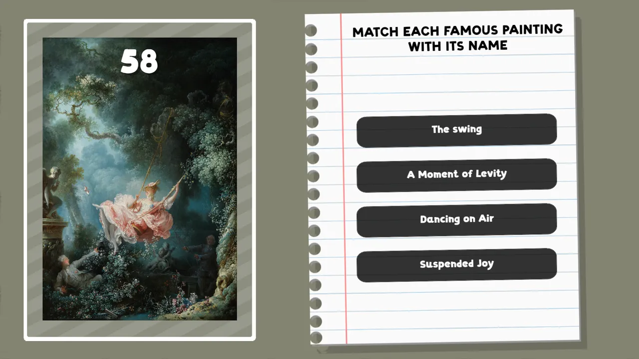 Dating Killmulator painting quiz minigame