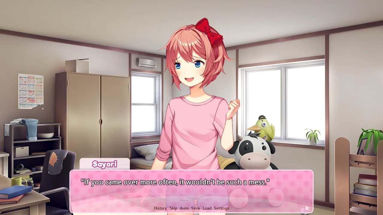Doki Doki Literature Club Sayori in her room