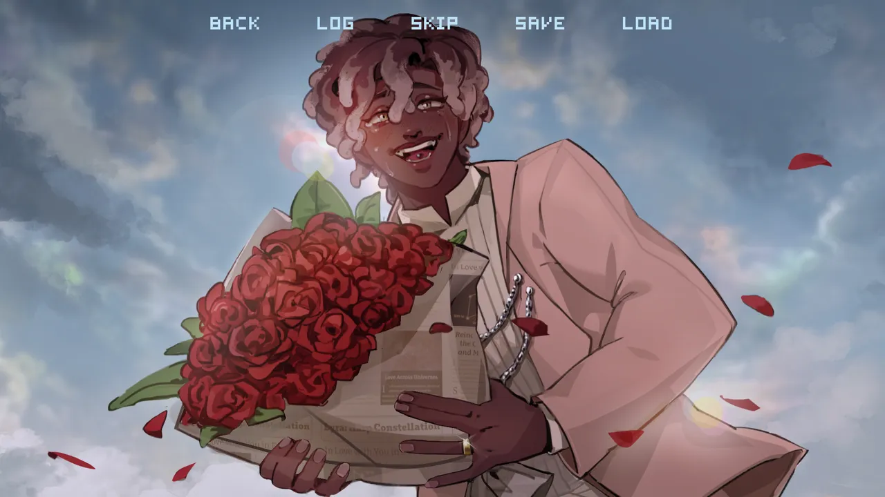 ERROR143 rival holding a bouquet of roses