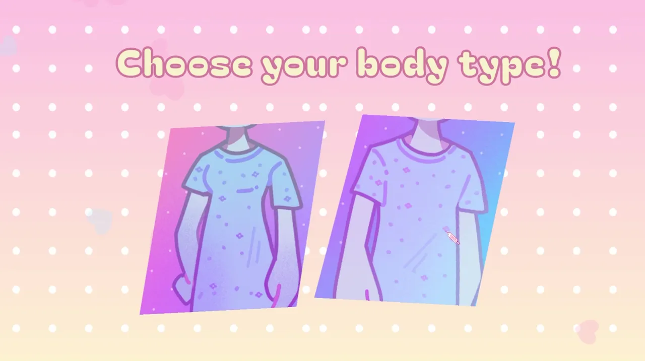 Helping Your Boyfriend body type selection screen